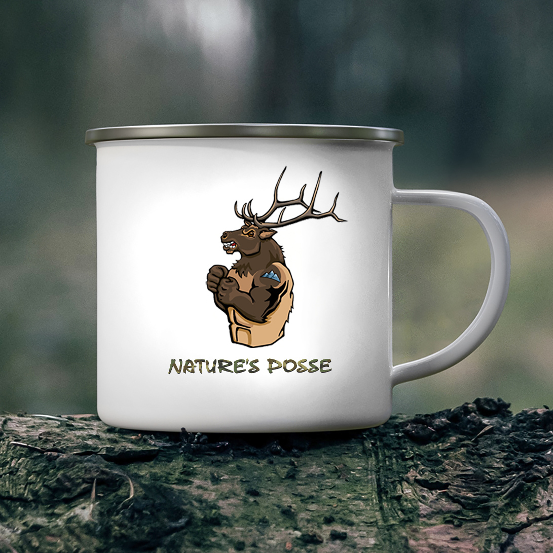 Rage'N Elk Enamel Camp Mug