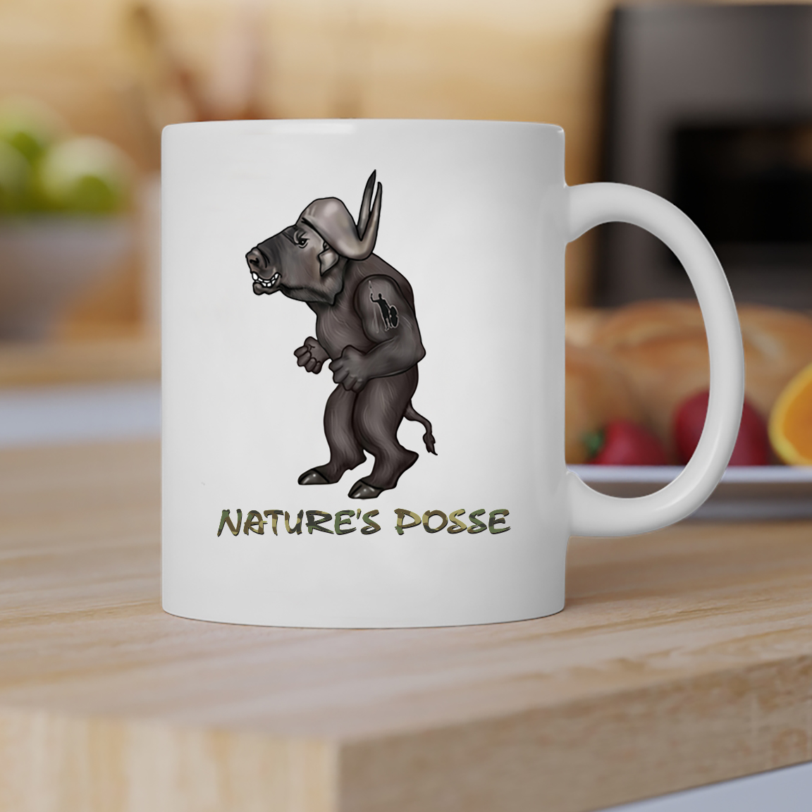 King Cape Buffalo Ceramic Coffee Mug
